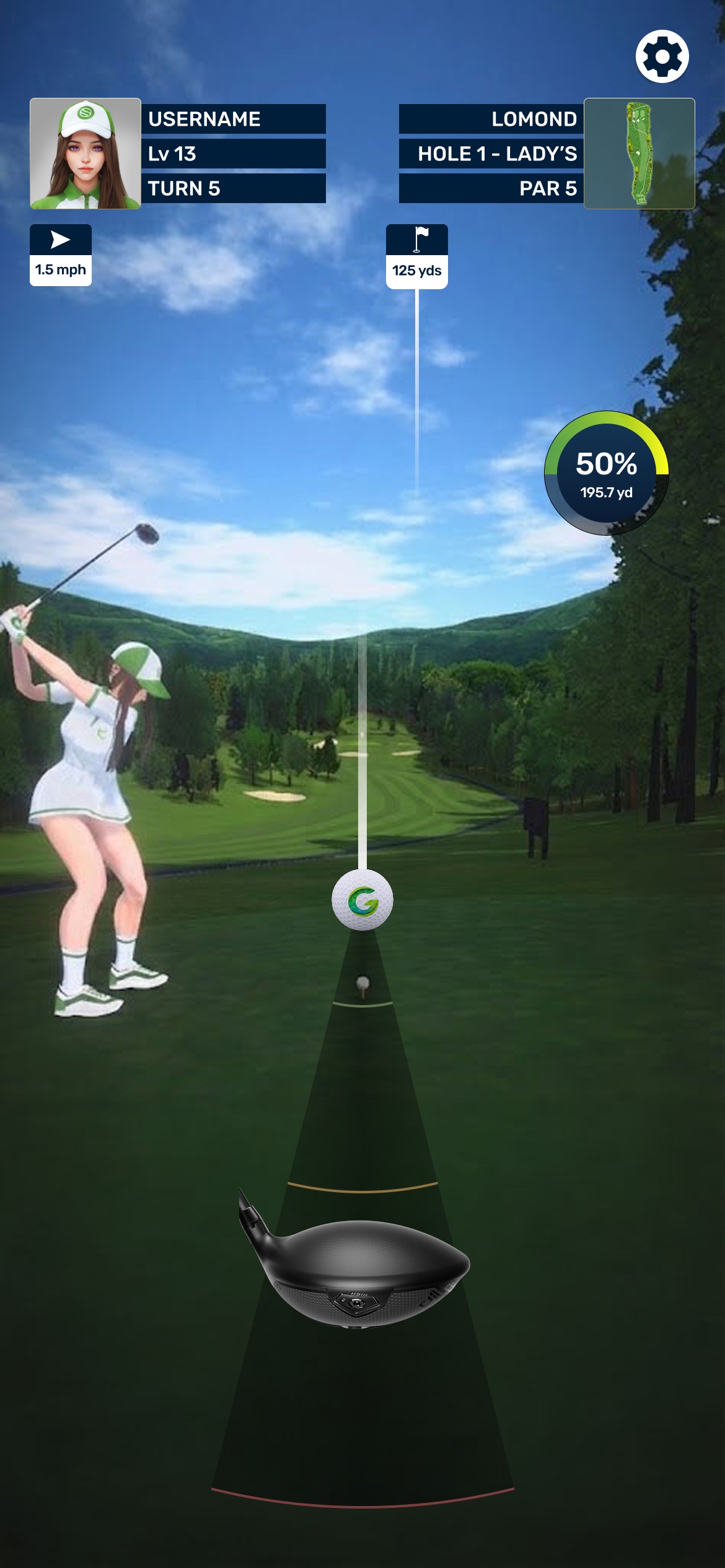GOLFINのゲームプレイ画面